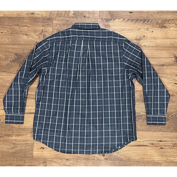 Roundtree & Yorke Button Down Shirt Mens XL Long Sleeve 80s Two-Ply Fabric, Grey - Picture 12 of 13